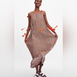ZARA Strappy Dress with Orange Tassels